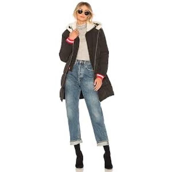 Tularosa Prelude Layered Puffer With Faux Fur in Black - Picture 1 of 12